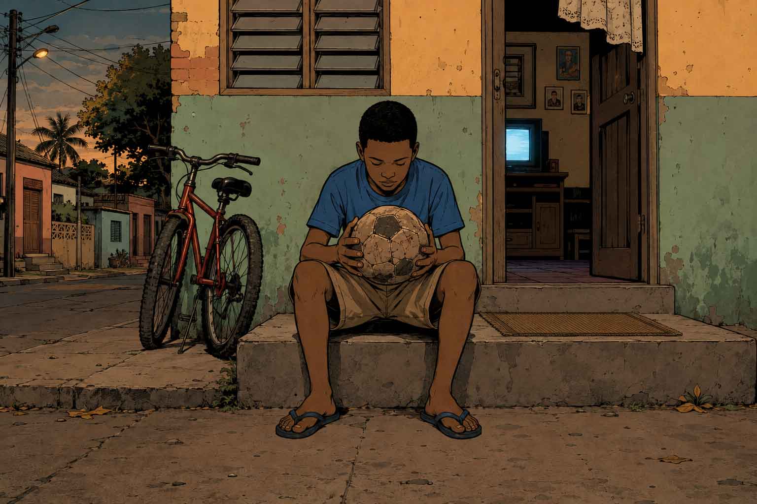 lone child with a single object