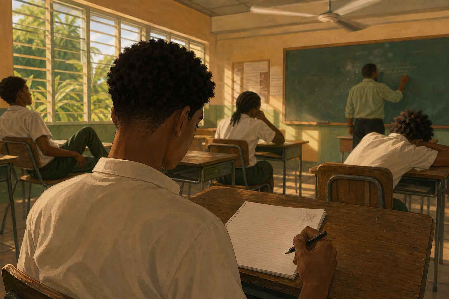 Warm afternoon in the classroom